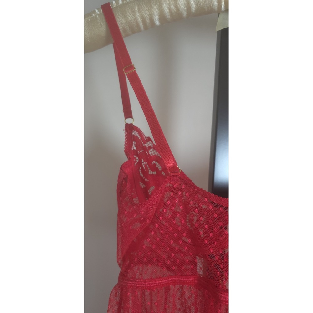 Seven Til Midnight Midnight Women's M Red Lace‎ Lingerie push up bra sheer lace - Picture 12 of 15